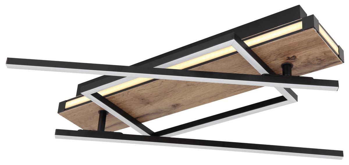 Led Mennyezeti Lámpa 67299d3 - sötétbarna/fekete, Design, műanyag/faalapú anyag (120/88/12cm) - Globo