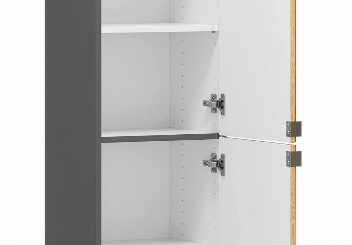 Spiegelschrank Verona Grau B: 40cm - Wildeiche/Weiß, Trend, Holzwerkstoff (40/180/35cm) - Held