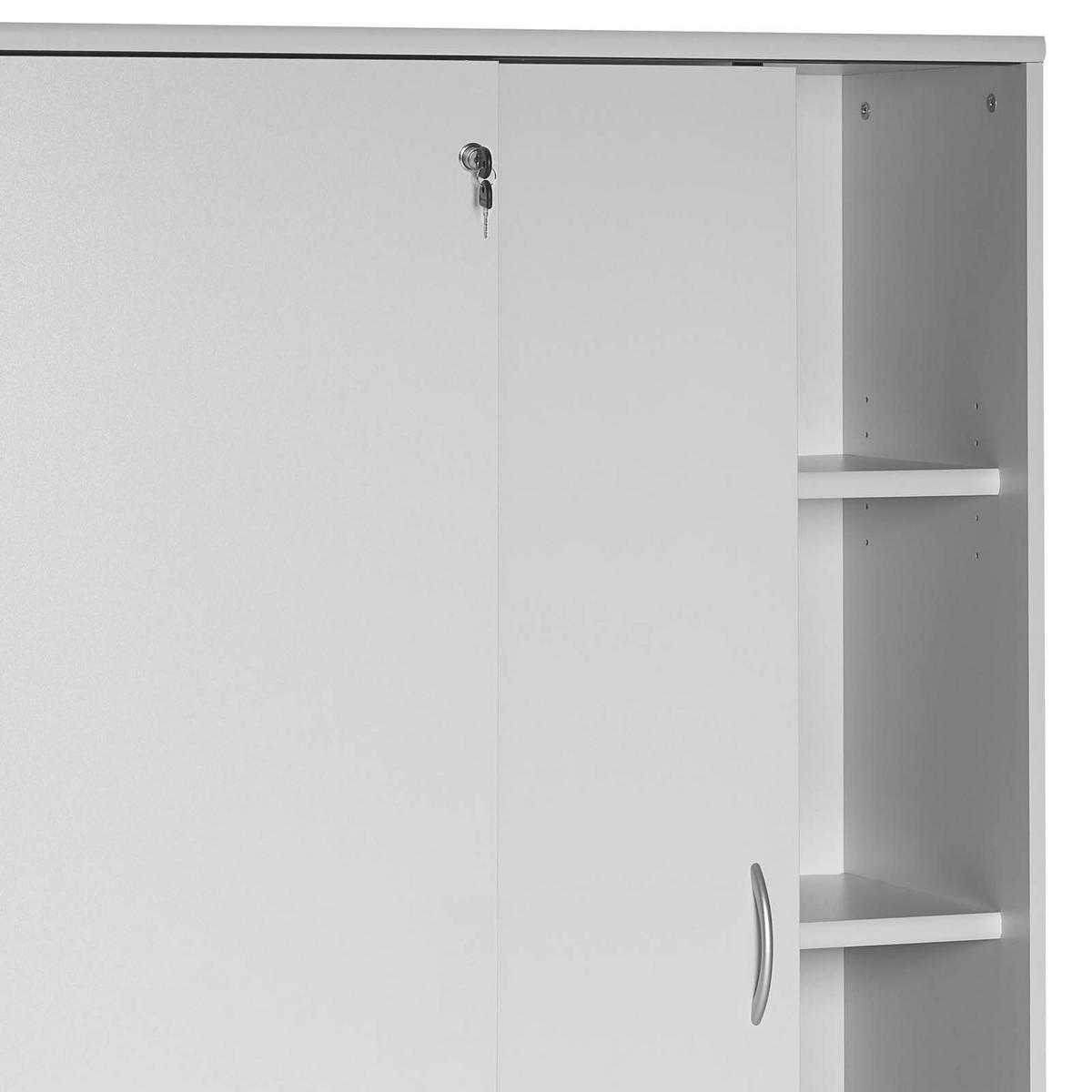 Aktenschrank Versperrbar Serie 4000 Lichtgrau B: 100 Cm - Hellgrau, Basics, Holzwerkstoff (100/152,8/39,5cm) - MID.YOU