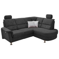 Ecksofa Parole Schwarz S: 231/184 cm - Chromfarben/Schwarz, KONVENTIONELL, Textil (231/184cm) - Livetastic