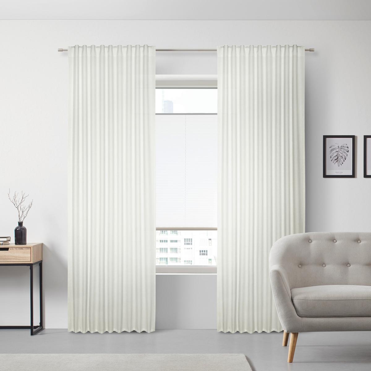 HOTOVÝ ZÁVES Leo, 135/255cm, prírodná - prírodná farba, textil (135/255cm) - Premium Living