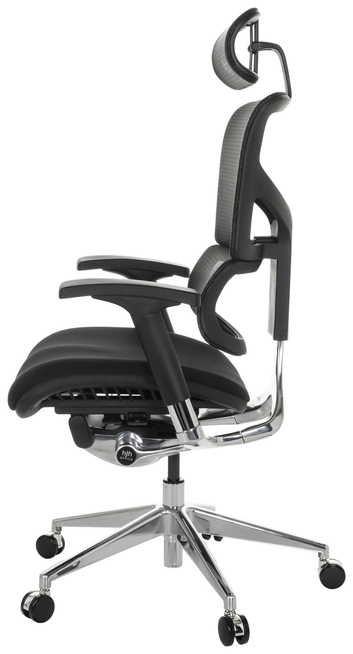 Drehstuhl Ergo-U2 Fm - Silberfarben/Schwarz, Basics, Kunststoff/Textil (70/124-146/67cm) - MID.YOU