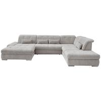 Wohnlandschaft Dalida Mit Schlaffunktion Silberfarben - Chromfarben/Silberfarben, Design, Textil (195/376/254cm) - Livetastic