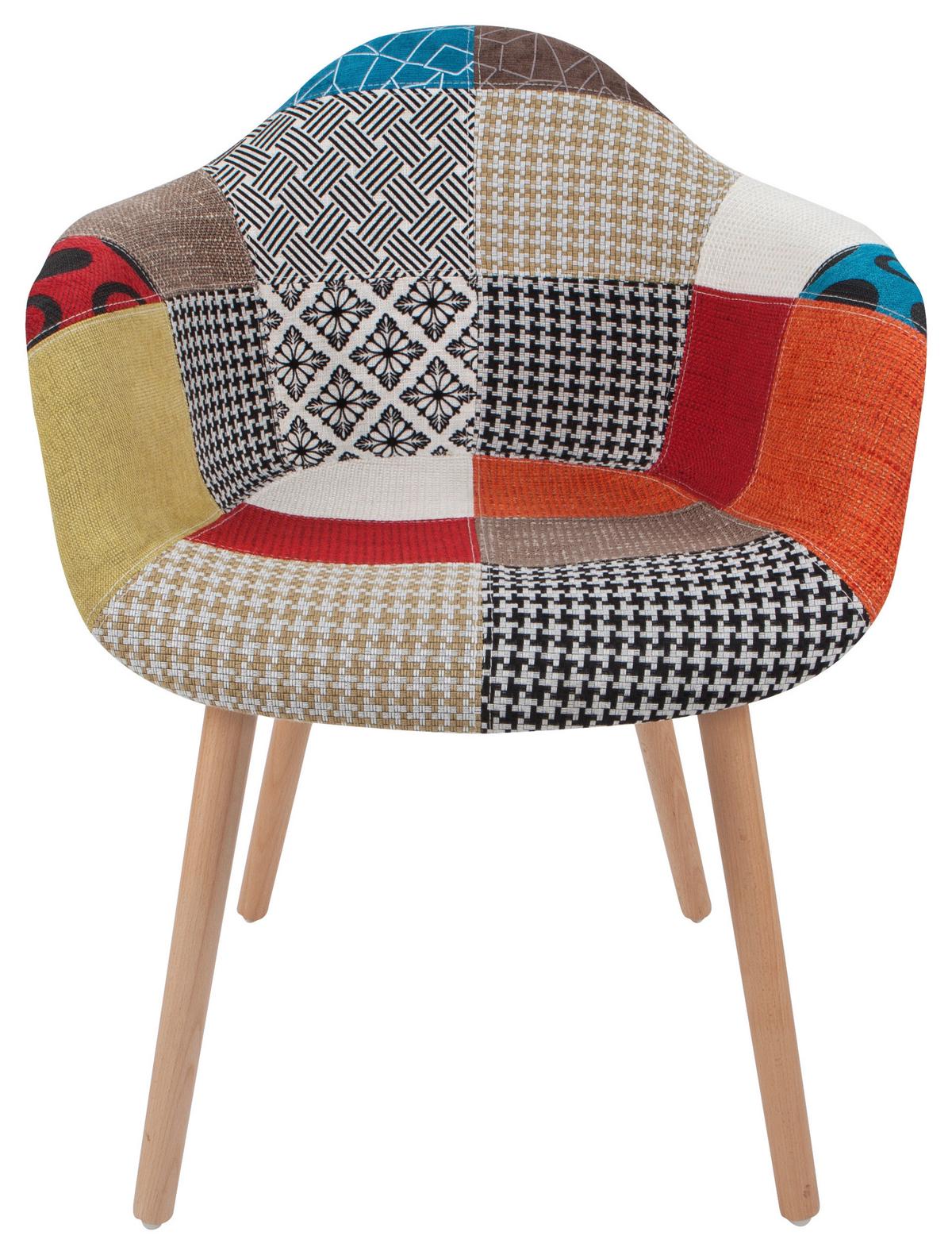 Armlehnstuhl-Set Bave 110 Multicolor - Buchefarben/Multicolor, Design, Holz/Kunststoff (62/80/61cm) - Kayoom