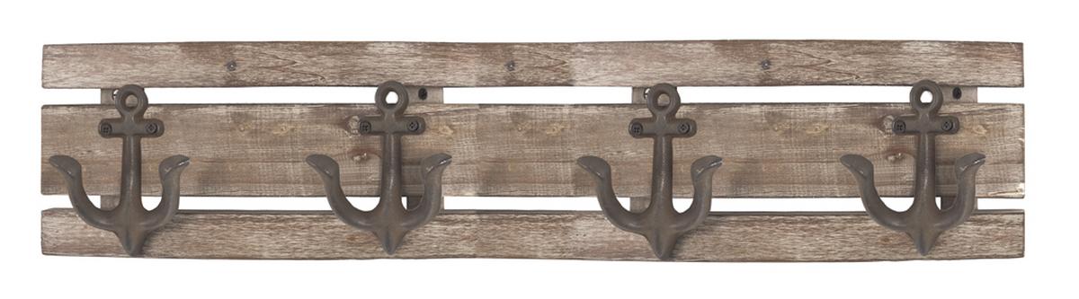 Nástenný vešiak SAILER 4 - hnedá, Romantik / Landhaus, drevo (66/14/7cm) - Mömax