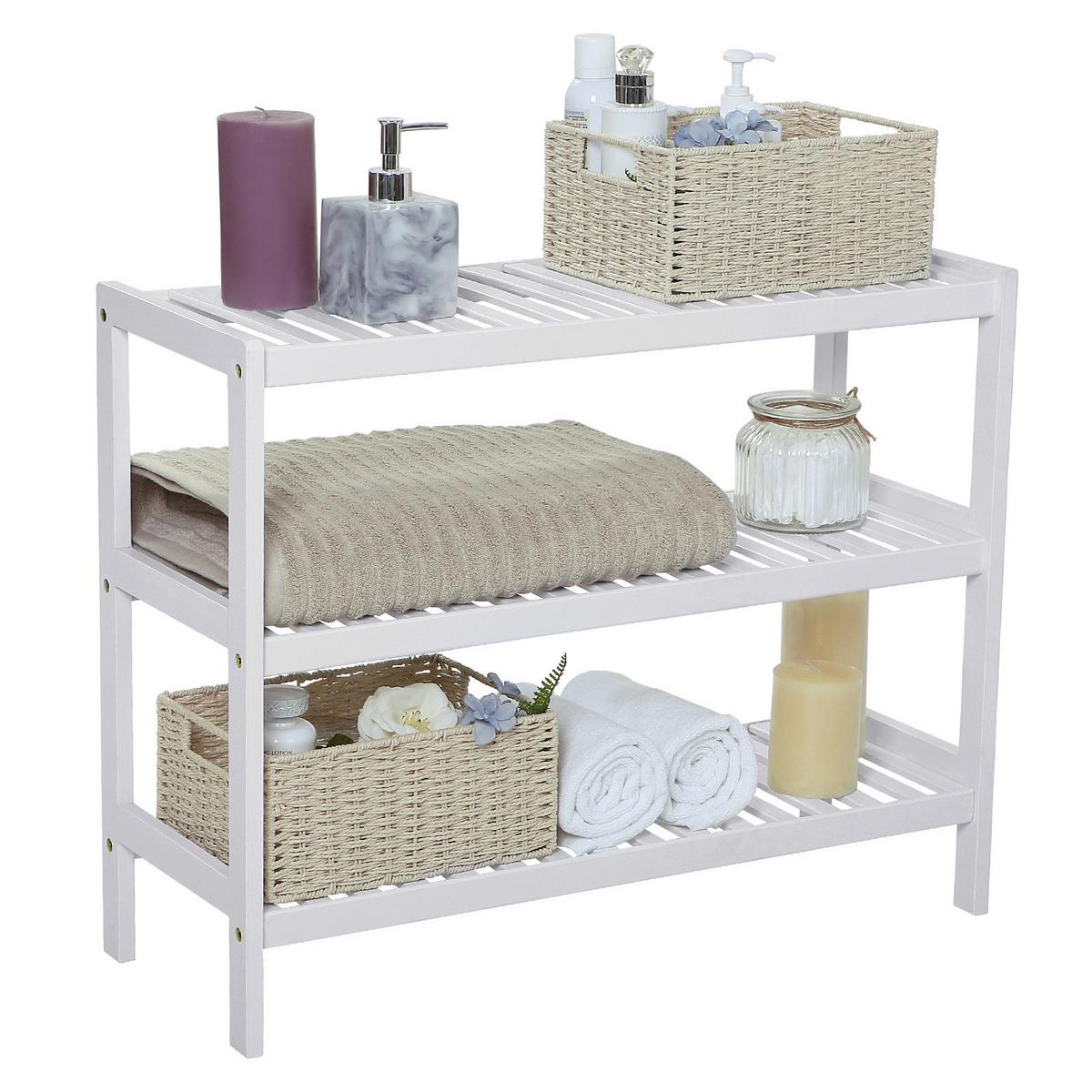 Regál na boty, bambus - bílá, Trend, dřevo (70/55/26cm) - Boxxx