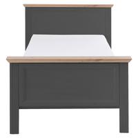 Bett Landhaus-stil 100x200 Jasmin Ii Graphitfarben/eiche - Graphitfarben/Schwarz, LIFESTYLE, Holzwerkstoff (100/200cm)