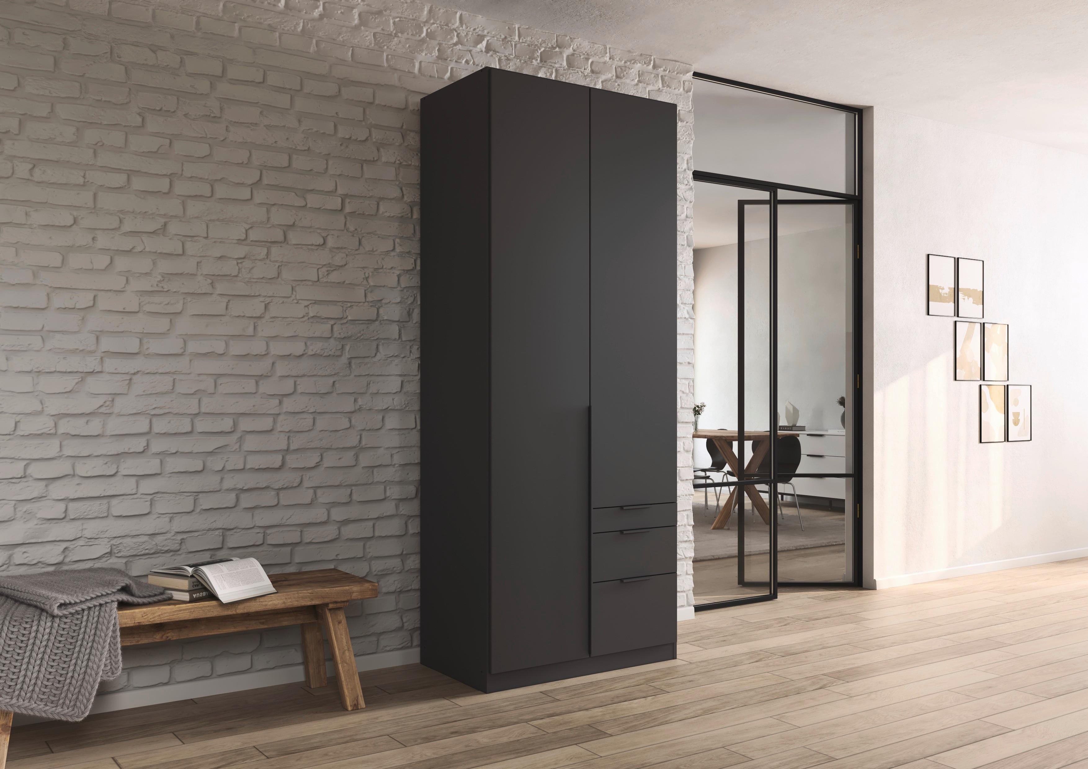 Drehtürenschrank Alabama Grau Metallic B: 91 Cm - Grau, MODERN, Holzwerkstoff (91/229/54cm) - Rauch Möbel