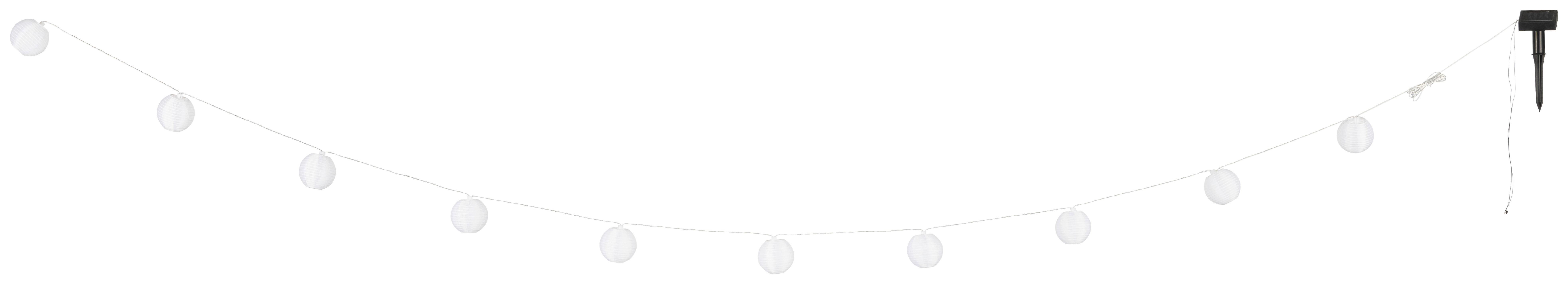 Solarleuchte, 2m Dori - Schwarz/Weiß, Basics, Kunststoff/Textil (200cm) - Homezone