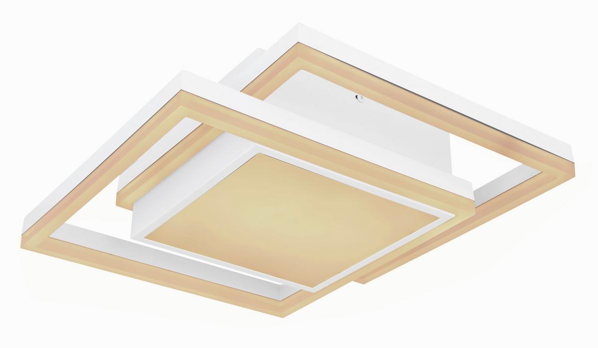 Led-deckenleuchte L: 41,5 Cm Mit Smartphone-Steuerung - Opal/Weiß, Basics, Kunststoff/Metall (41,5/41,5/10,5cm) - Globo