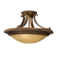 DECKENLEUCHTE FE-KELHAM-HALL-SF - Goldfarben/Bronzefarben, Natur, Glas/Metall (45.7/29.2cm) - Elstead Lighting