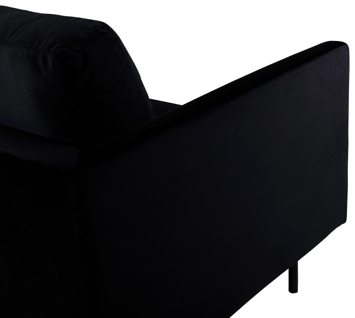 3-Sitzer-Sofa Zoom - Schwarz, Design, Textil/Metall (260/78/80cm) - Livetastic