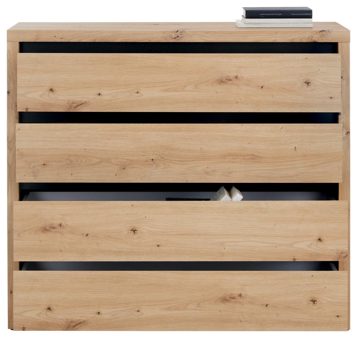 KOMODA LARIOS C -EXKLUSIV- - černá/dub artisan, Moderní, kompozitní dřevo (105/91/40cm) - Mömax