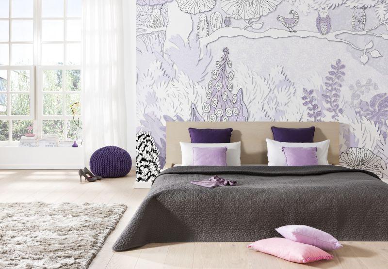 Vliestapete Dreaming - Lila, Basics (400/250cm) - Komar
