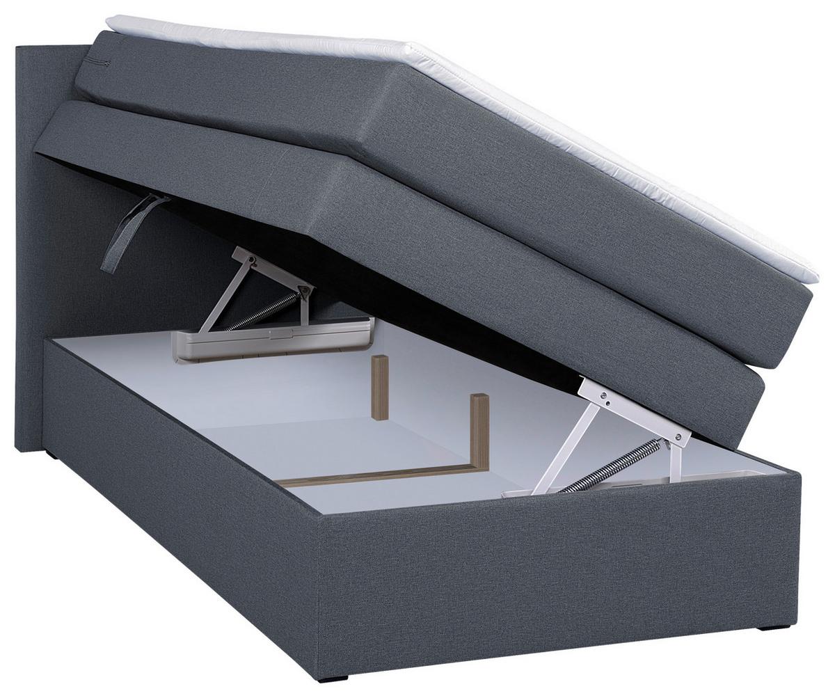 Boxspringbett Siam 2 90x200 Anthrazit - Anthrazit/Schwarz, MODERN, Holzwerkstoff/Textil (90/200cm)