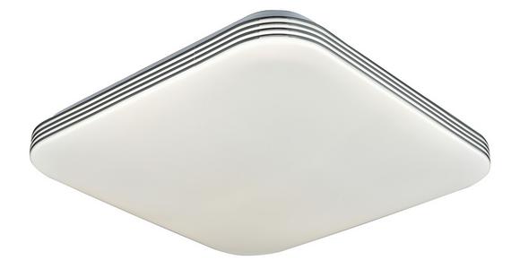 LED-Deckenleuchte Miro L: 27 cm, Quadratisch - Chromfarben/Weiß, MODERN, Kunststoff/Metall (27/27/7cm) - Luca Bessoni