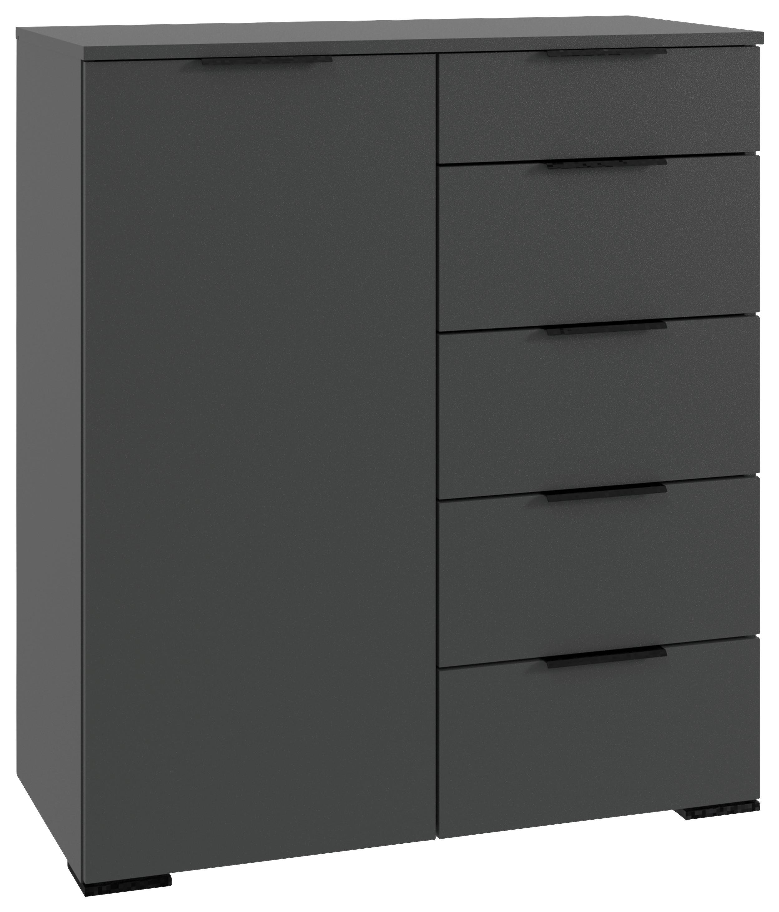 Kommode Alicante Graphitfarben/Schwarz B: 81 cm - Graphitfarben, MODERN, Holzwerkstoff (81/102/41cm) - MID.YOU