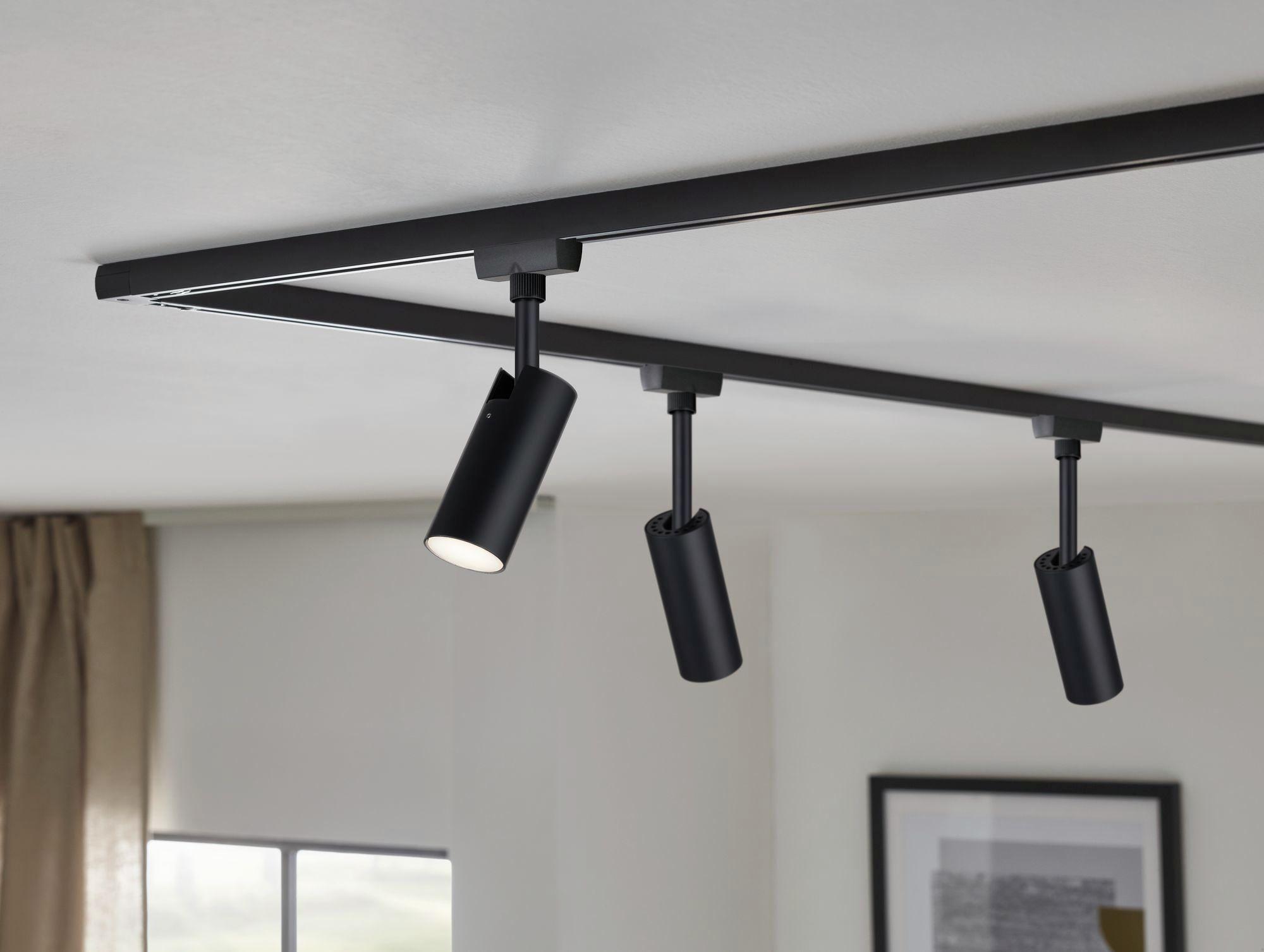 Schienensystem Urail Strahler 96917 Schwarz Matt, 1-Flammig - Schwarz, Design, Kunststoff/Metall (4,2/18,6/10,5cm) - Paulmann