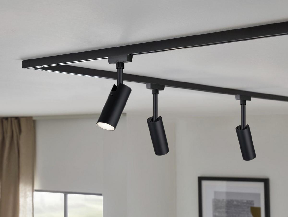 Schienensystem Urail Strahler 96917 Schwarz Matt, 1-Flammig - Schwarz, Design, Kunststoff/Metall (4,2/18,6/10,5cm) - Paulmann