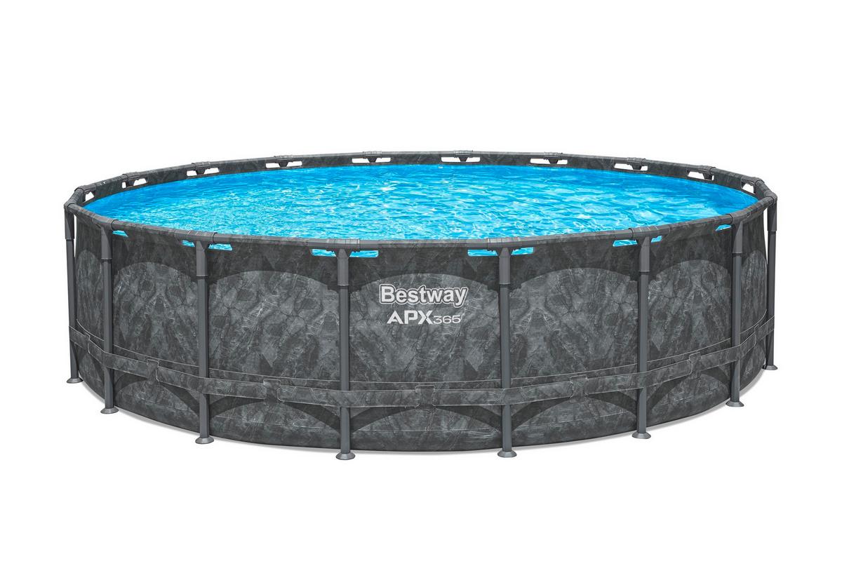 Pool Leonie - Blau/Dunkelgrau, KONVENTIONELL, Kunststoff/Metall (549/132cm) - Bestway