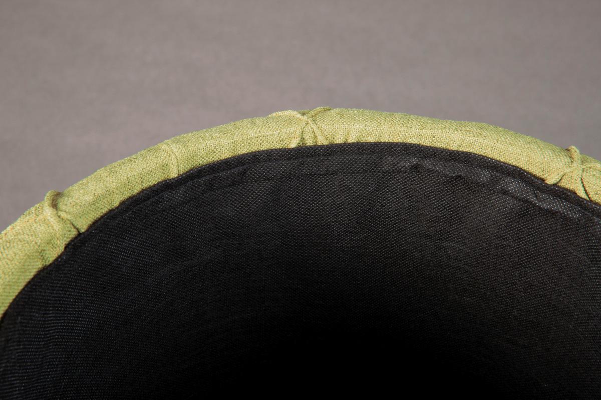 Hocker mit Stauraum Yapak Webstoff Gelbgrün H: 40cm Rund - Grün, KONVENTIONELL, Holzwerkstoff/Kunststoff (34/40/34cm) - MID.YOU