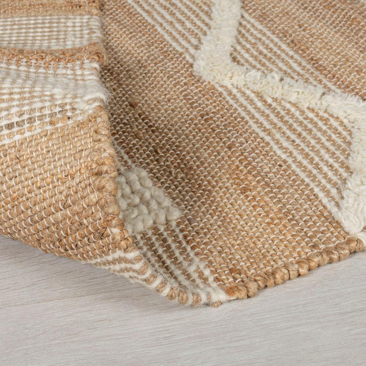 Handwebteppich Handwebteppich Natur B: 120cm - Creme/Naturfarben, Basics, Textil (170/120cm)