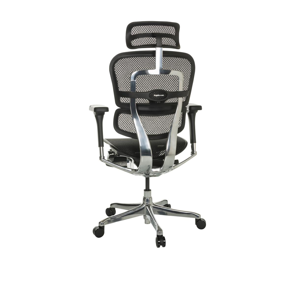 Drehstuhl Ergohuman Plus Legpro I - Schwarz/Grau, Basics, Kunststoff/Textil (68/118-141/64cm) - MID.YOU