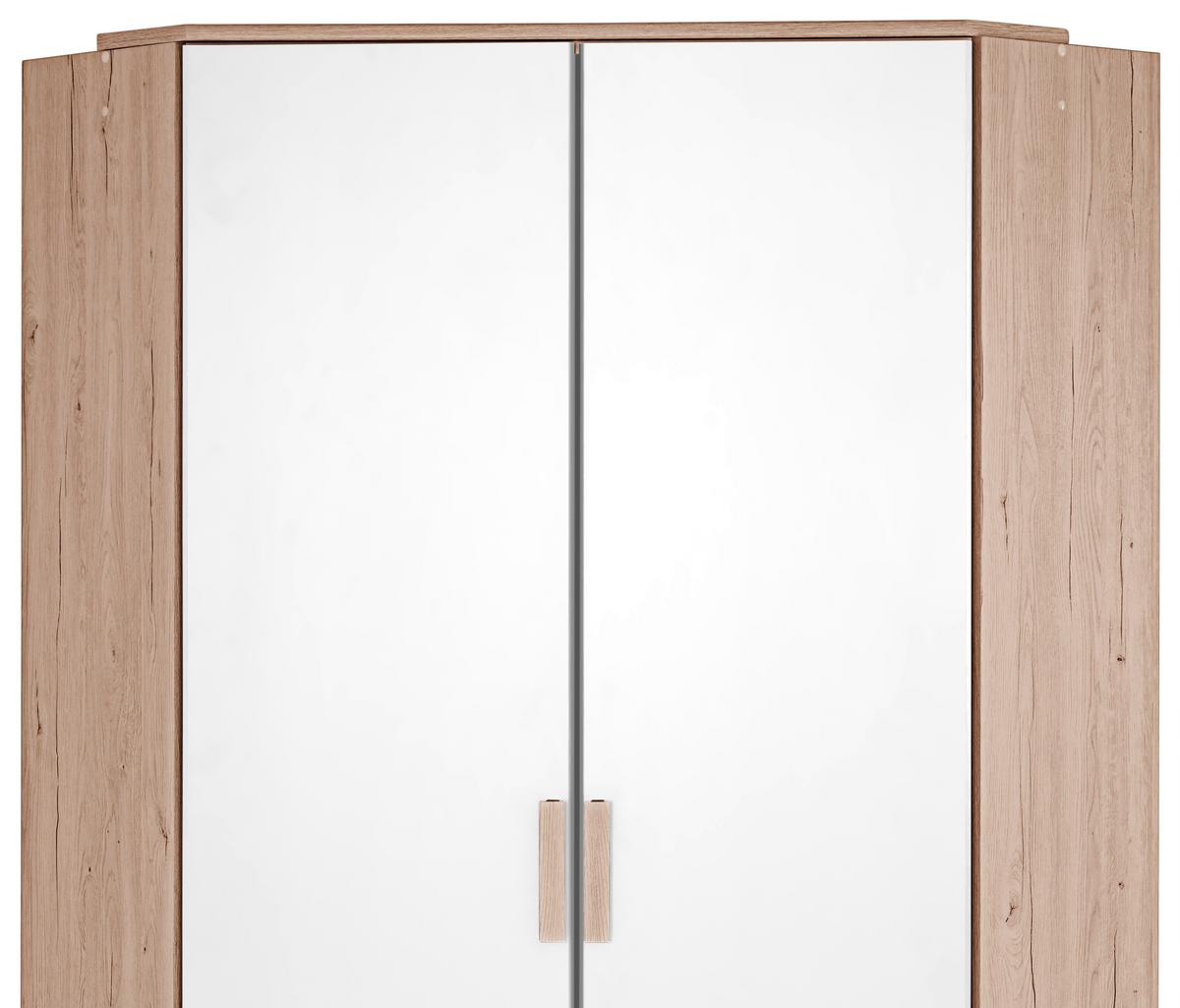 Eckschrank 95 Cm Cariba, Weiß/eiche Dekor - Eichefarben/Weiß, Design, Holzwerkstoff (95/198cm) - MID.YOU