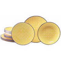 Tafelservice Keramik, Weiß/Currygelb,12--Teilig - Currygelb/Weiß, Basics, Keramik - Creatable