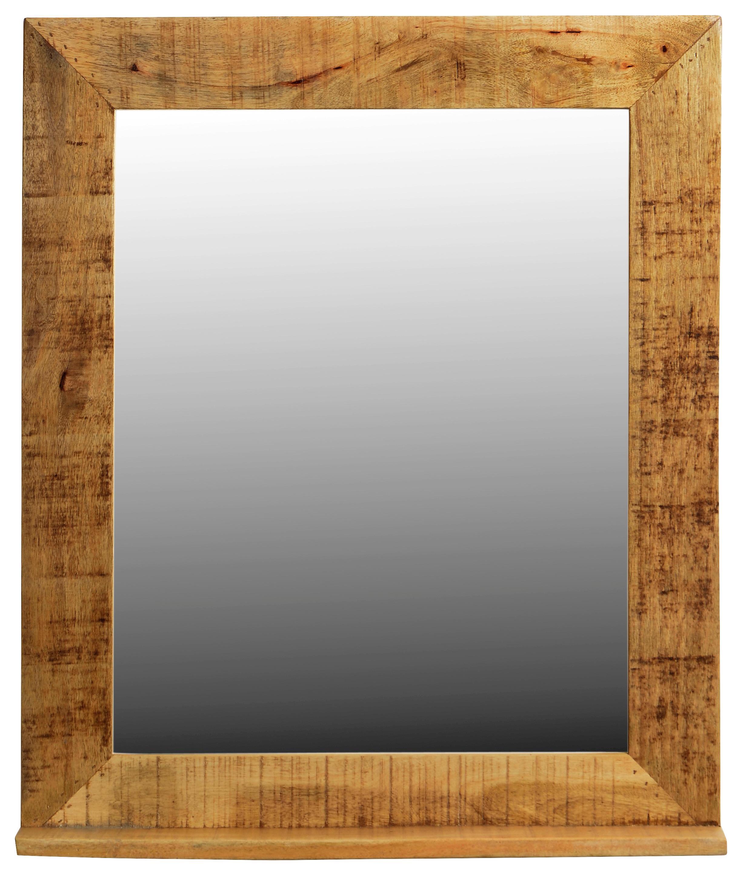 Wandspiegel Brion B: 67 cm Mangoholz - Naturfarben, Basics, Glas/Holz (67/80/12cm)