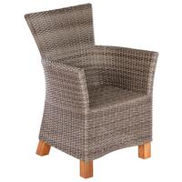 Gartensessel 2er-set Toskana Akazie/kunststoff - Naturfarben/Grau, MODERN, Holz/Kunststoff (66/88/66cm) - Gardenson