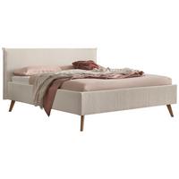 Polsterbett Selena Bouclé Weiß, 140x200 - Eichefarben/Weiß, Design, Textil (140/200cm) - Hasena