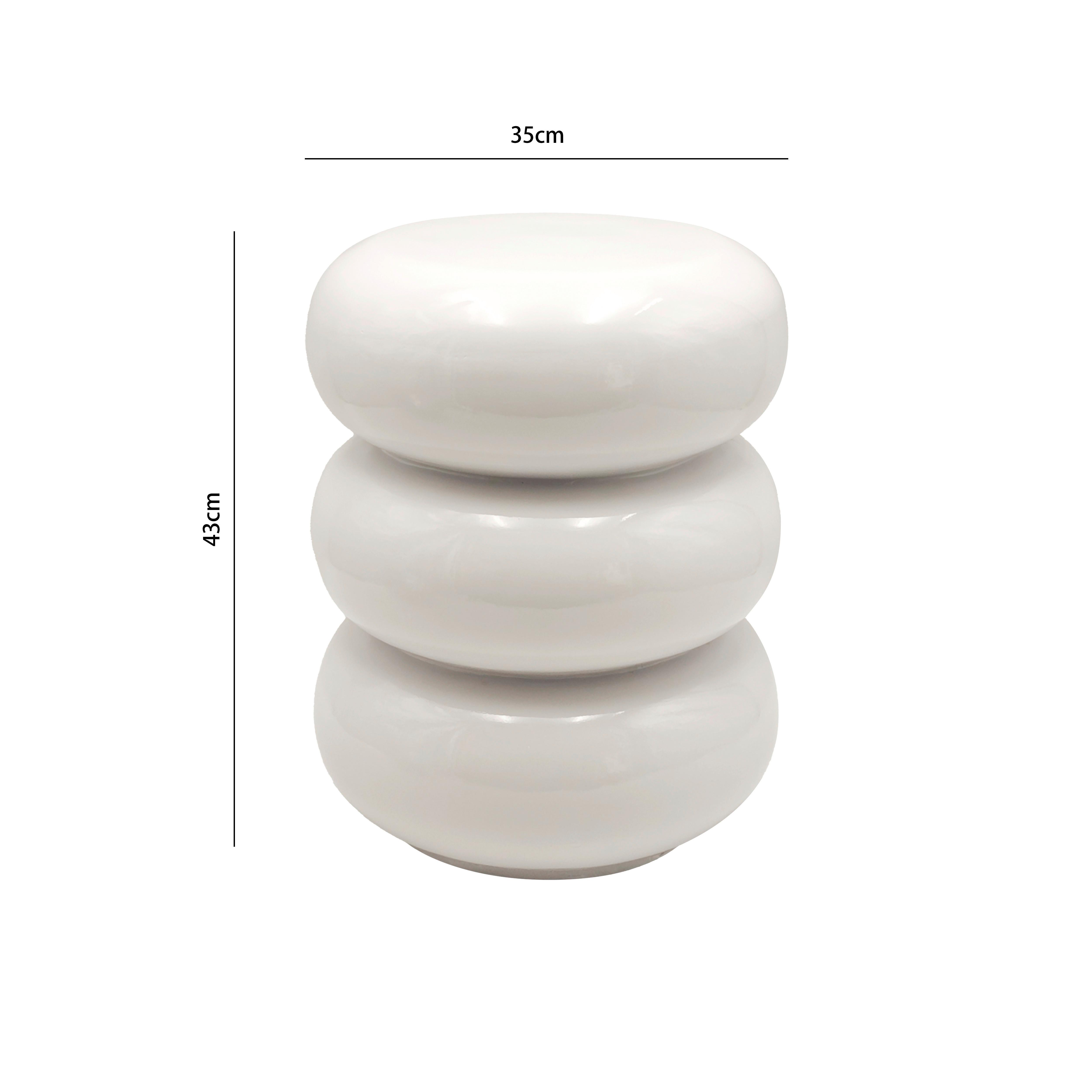 PRÍRUČNÝ STOLÍK HOLLY -TREND- - biela, Lifestyle, kameň (35/43/35cm) - Premium Living