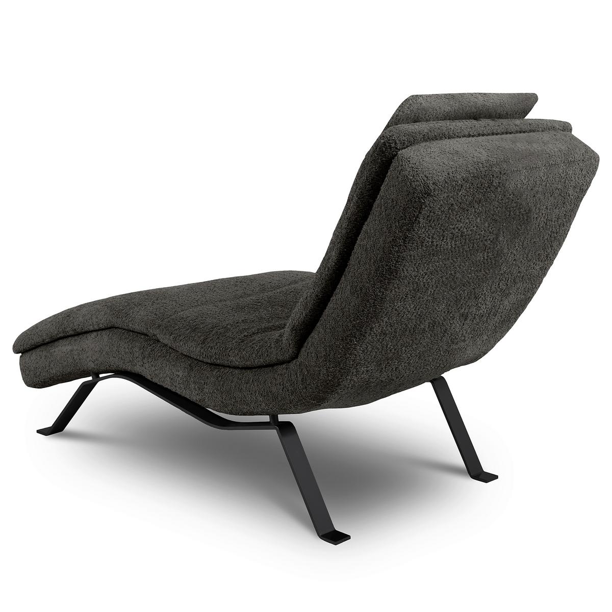 Relaxliege Black Anthrazit, B: 65cm - Anthrazit/Schwarz, Design, Leder (65/95/171cm) - Celina Home