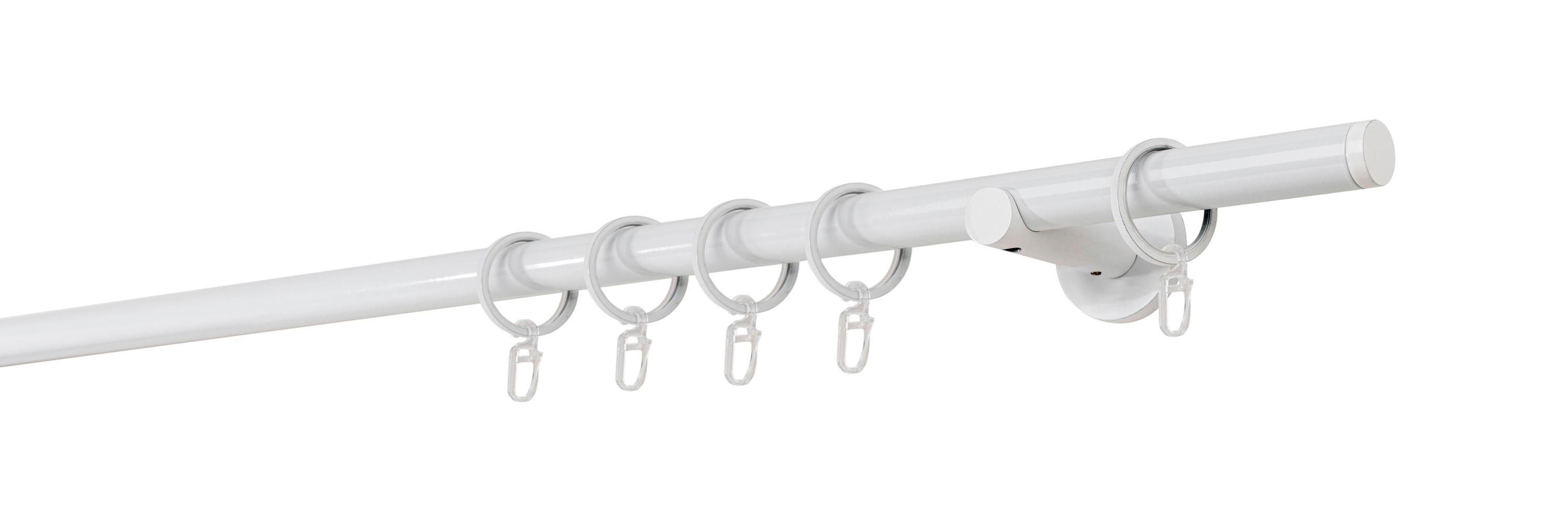 Rundstangengarnitur Weiß L: 180 cm - Weiß, Basics, Metall (180cm)