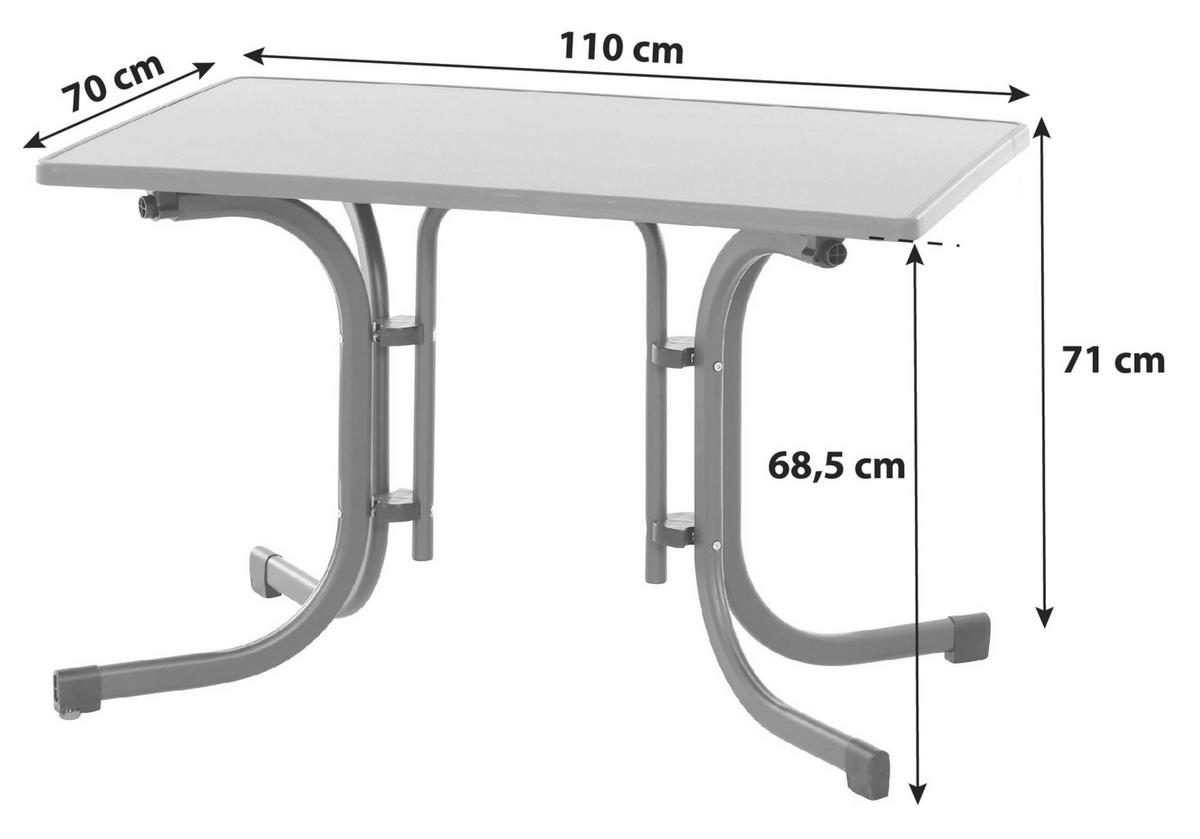 Gartenklapptisch N61377 - Anthrazit, KONVENTIONELL, Holzwerkstoff/Metall (110/70/71cm) - Siena Garden