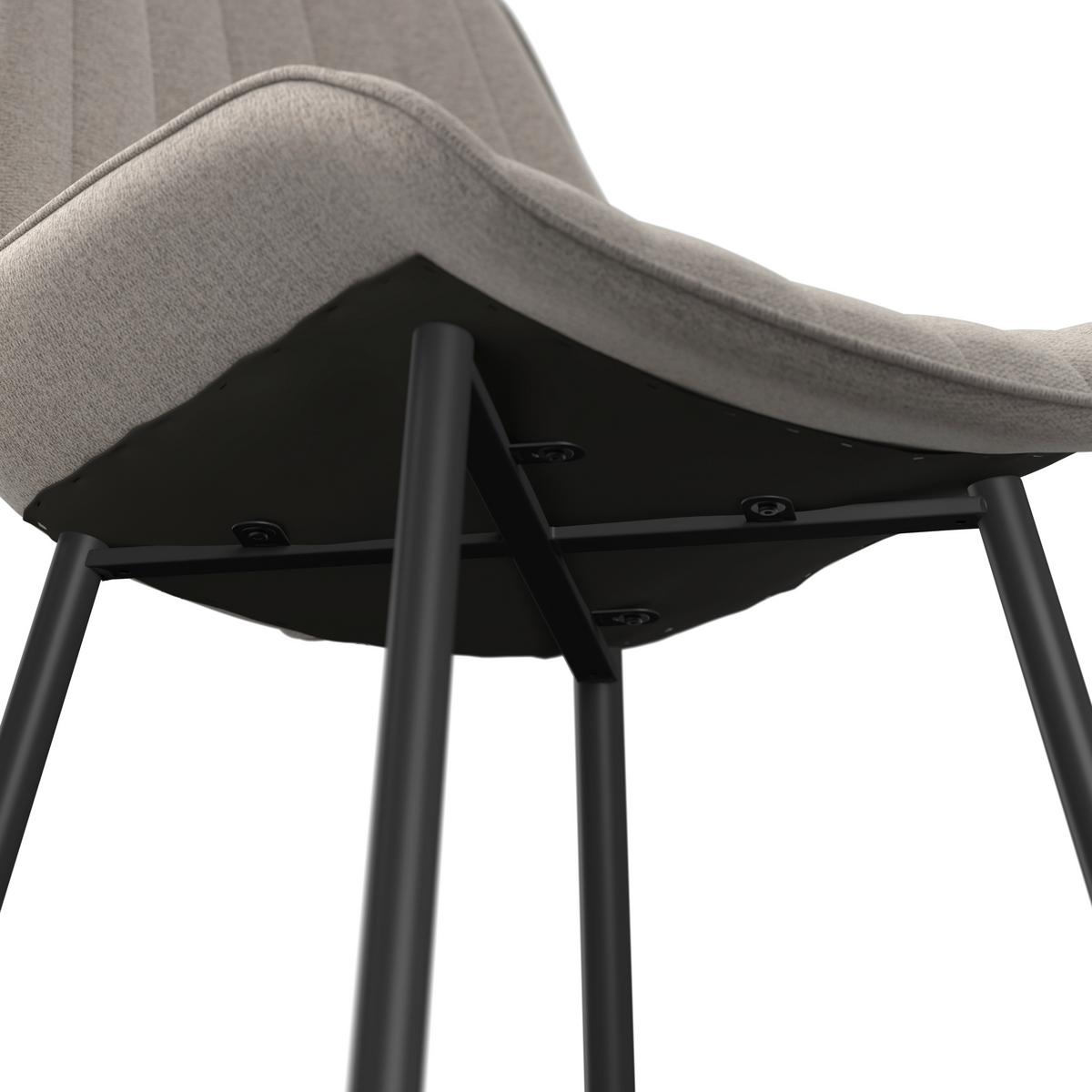Jídelní set Eolona, 120cm - černá/krémová, Moderní, kov/kompozitní dřevo (120/76/120cm) - Bessagi Home