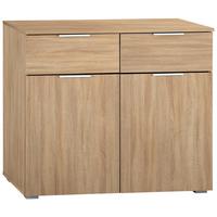 Kommode Alabama, Sonoma Eiche B: 80 Cm - Alufarben/Sonoma Eiche, MODERN, Holzwerkstoff (80/81/42cm) - Rauch Möbel