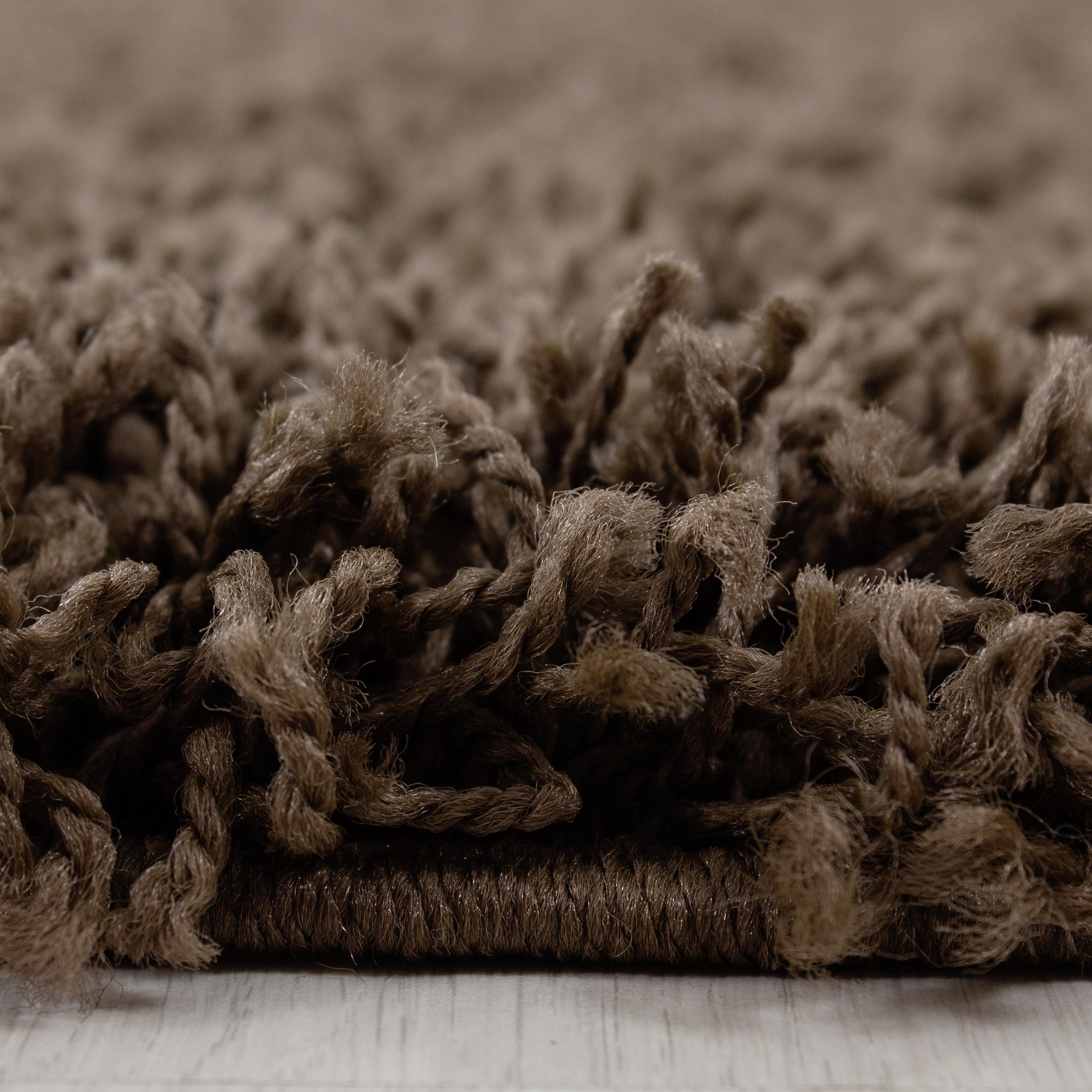 Hochflor Teppich Braun Life Rund Ø 200 cm - Braun, KONVENTIONELL, Textil (200cm) - Novel