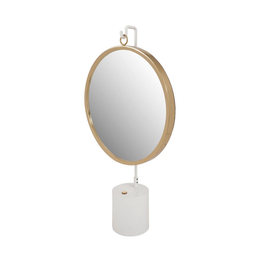 Tischspiegel Eleganca H: 75 Cm Metallrahmen Weiß/goldfarben