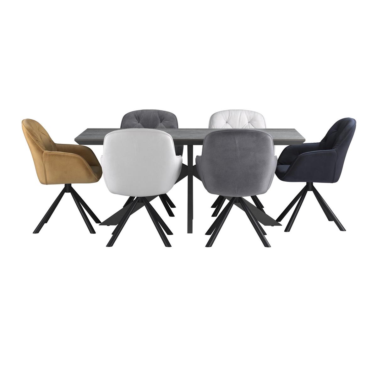 Étkezőasztal Steve 1 180 - fekete, Modern, faalapú anyag/fém (180/76/90cm)