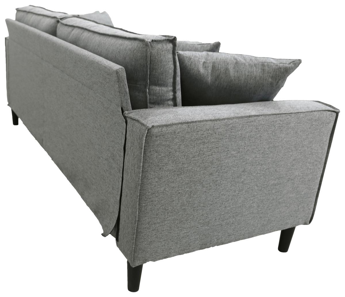 2-sitzer-sofa Beluna Hellgrau B: 141,5 Cm - Hellgrau/Schwarz, Basics, Textil (141,5/84/83cm) - P & B