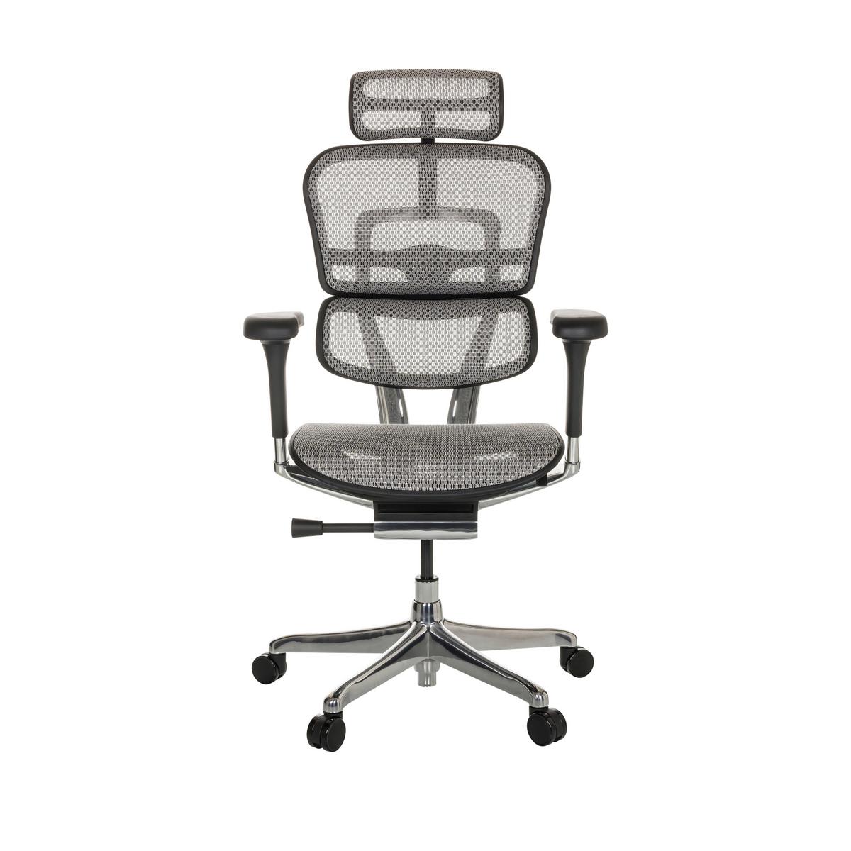 Drehstuhl Ergohuman I - Silberfarben/Hellgrau, Basics, Kunststoff/Textil (69/119-144/65cm) - MID.YOU