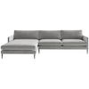 Ecksofa Justin - Edelstahlfarben/Hellgrau, Design, Textil/Metall (154/277cm) - Livetastic