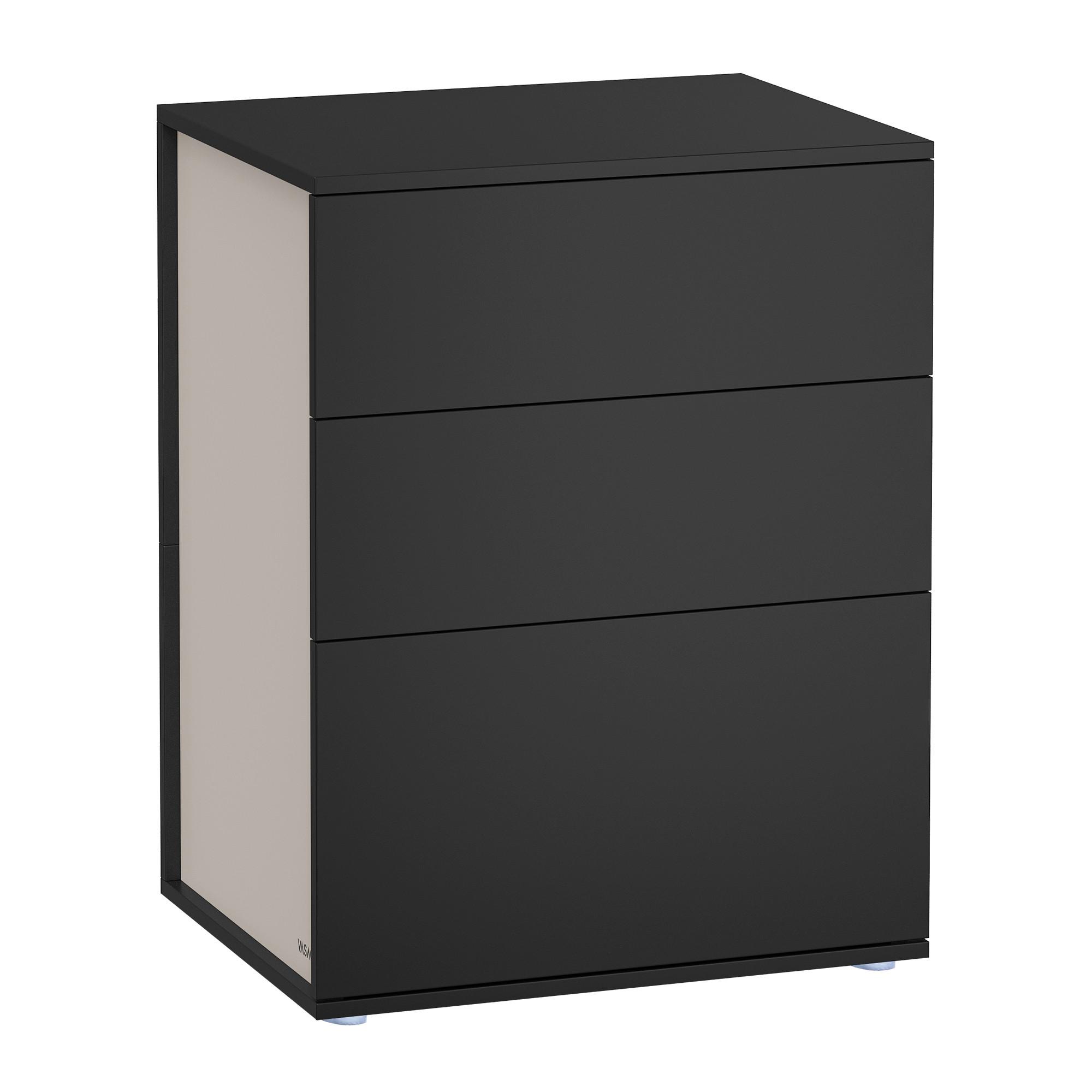 Nachttisch Nightstand - Beige/Schwarz, MODERN, Holzwerkstoff (45/58,7/35cm) - MID.YOU