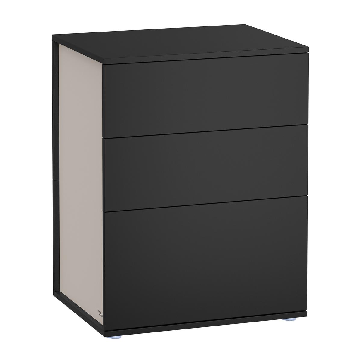 Nachttisch Nightstand - Beige/Schwarz, MODERN, Holzwerkstoff (45/58,7/35cm) - MID.YOU