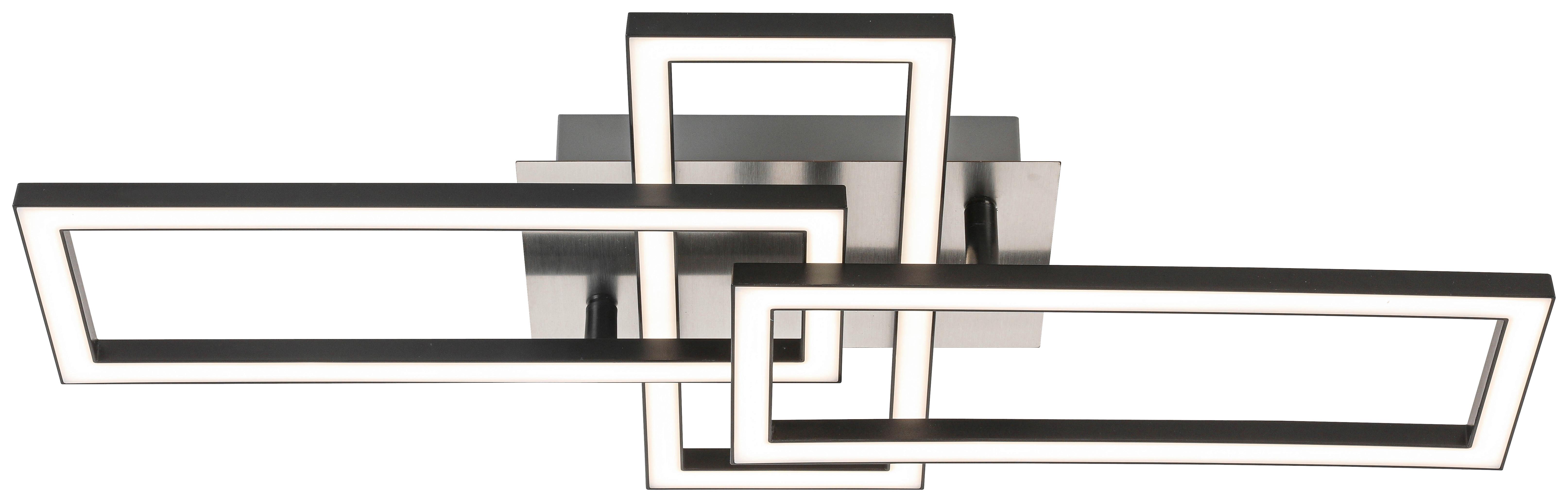 LED-Deckenleuchte Ivona L: 64 cm - Schwarz/Nickelfarben, MODERN, Kunststoff/Metall (64/34/8cm) - Luca Bessoni