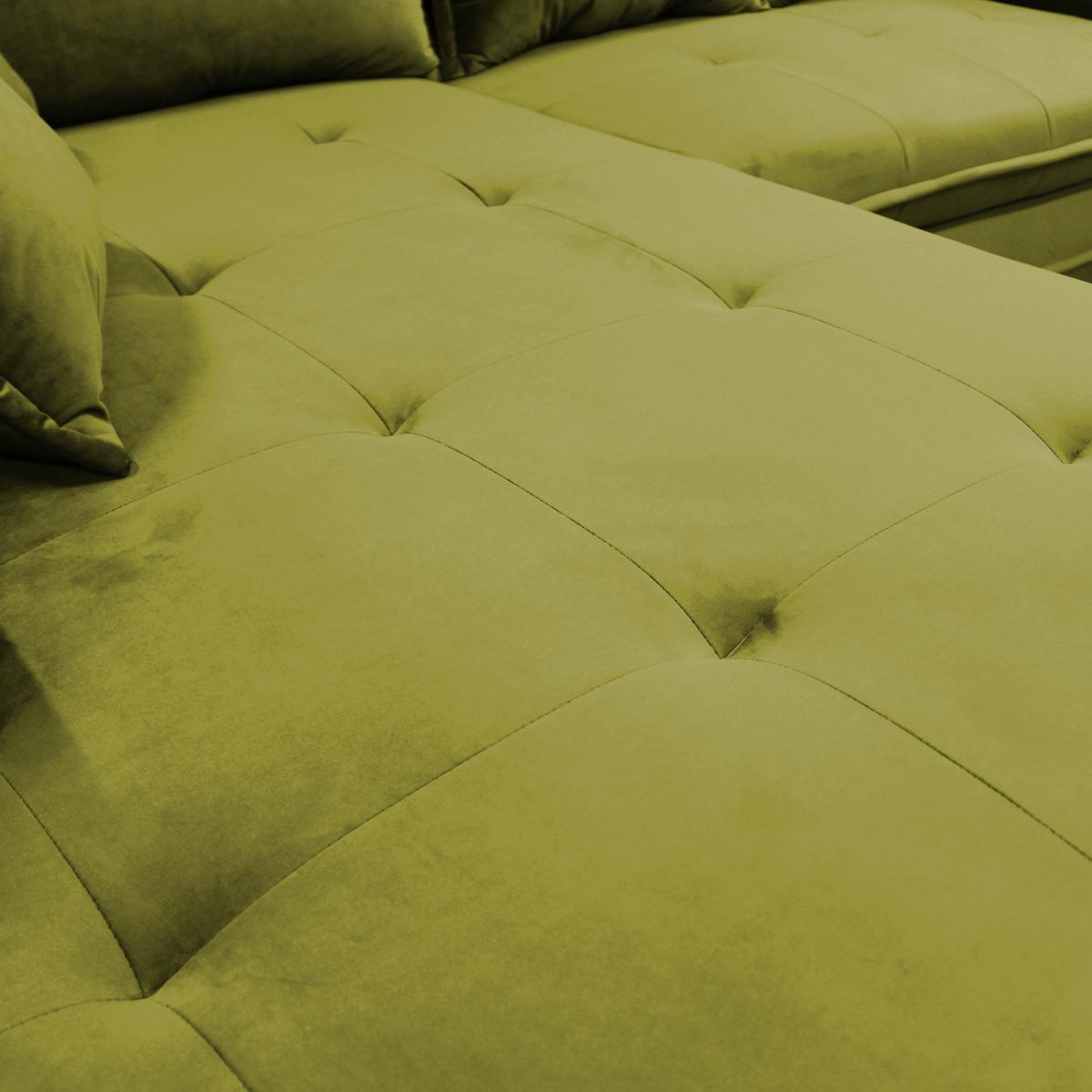 Eckschlafsofa Bello Hellgrün Schlaffunktion Ottomane Links - Schwarz/Hellgrün, Design, Textil (187/277cm) - Livetastic