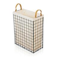 WÄSCHESAMMLER Nischenkorb, B: 23,5 cm - Creme/Schwarz, Basics, Metall (44,5/23,5/60cm)