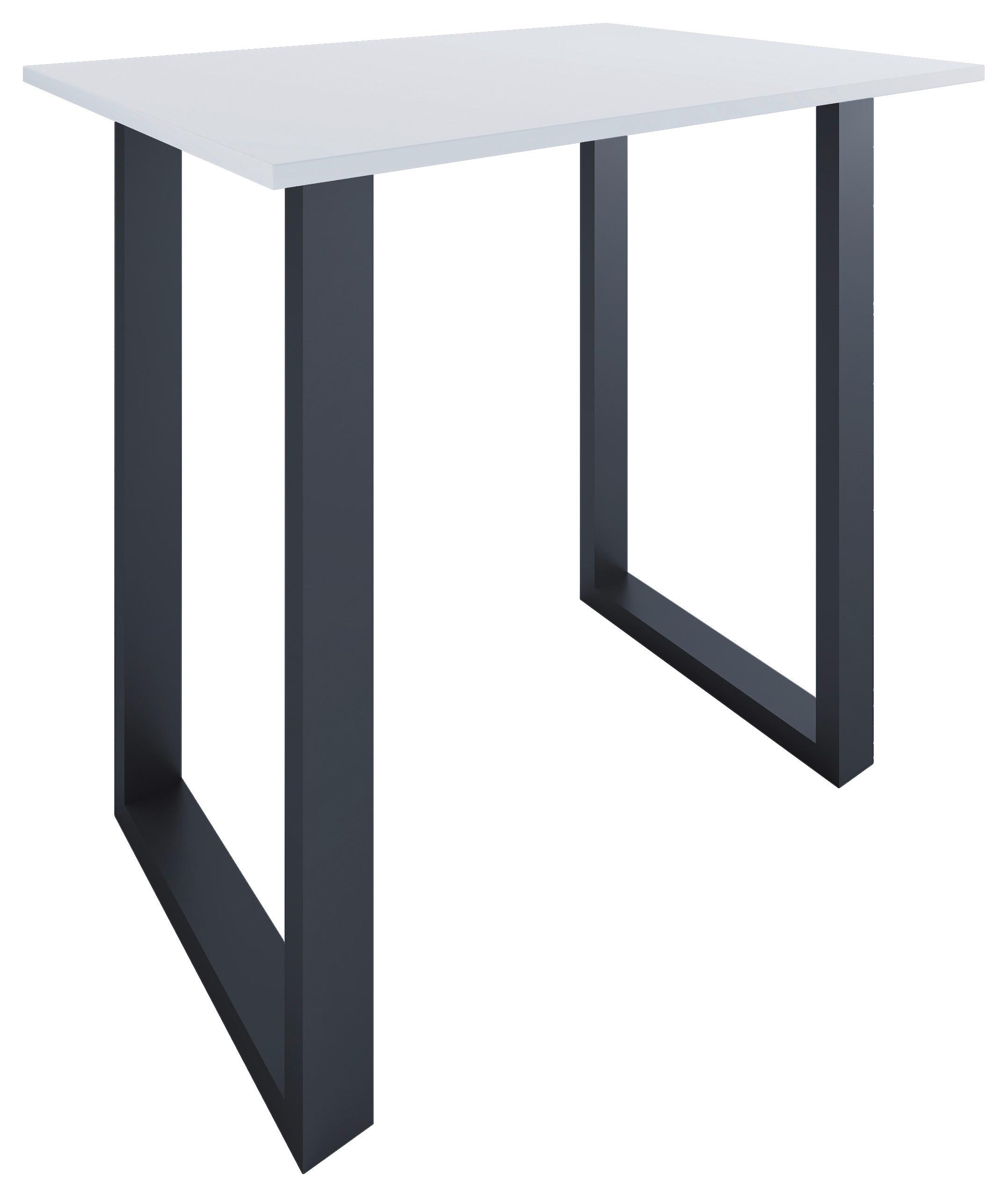 Bartisch Xona B 110x80 - Schwarz/Weiß, KONVENTIONELL, Holzwerkstoff/Metall (110/80/102cm)